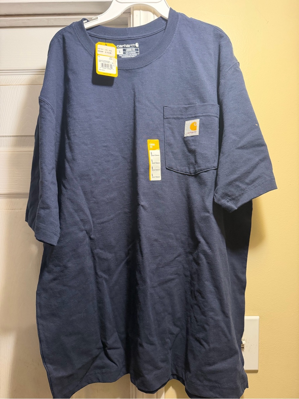 Carhartt Navy Short Sleeve Pocket T-Shirt with Logo Patch